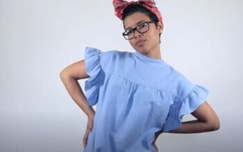 How to Upcycle a Men's Shirt Into a Cute Ruffle Mini Dress