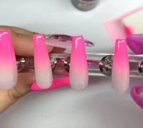 how to diy cute pink ombre nails at home, Progress shot