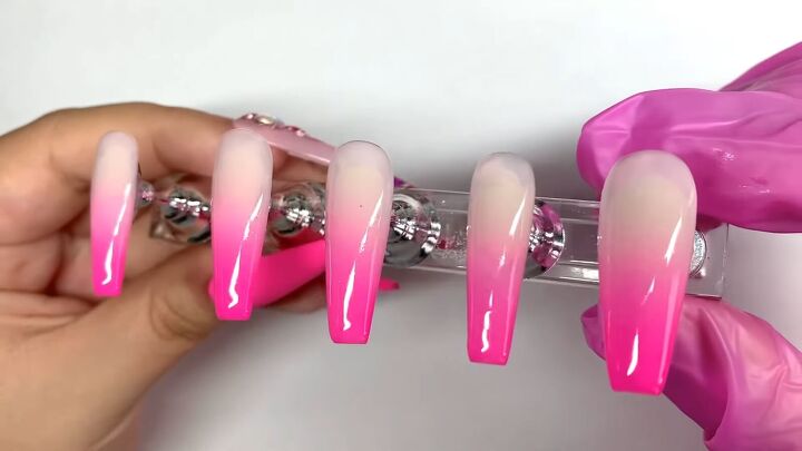 how to diy cute pink ombre nails at home, DIY pink ombre nails