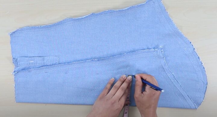how to upcycle a men s shirt into a cute ruffle mini dress, Making ruffles