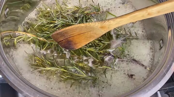 how to diy rosemary water for extreme hair growth, Boiling rosemary