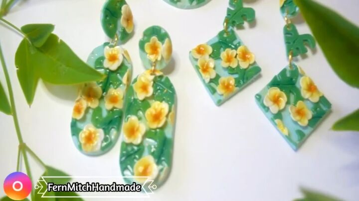 how to diy monstera leaf earrings from polymer clay, DIY monstera leaf earrings