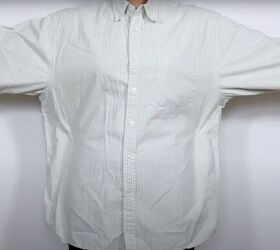 how to upcycle a men s shirt into a cute bow top, Men s shirt