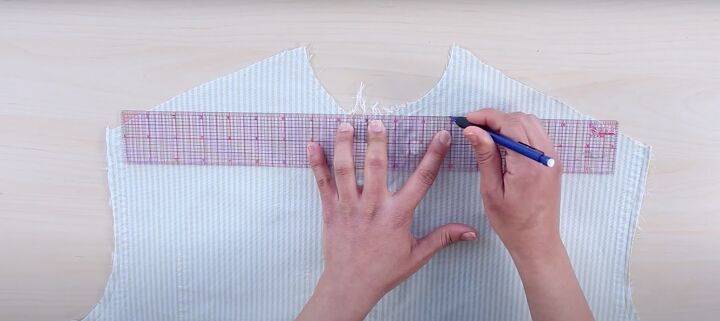 how to upcycle a men s shirt into a cute bow top, Preparing the back