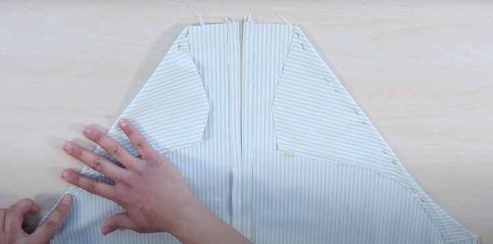 how to upcycle a men s shirt into a cute bow top, Preparing the back