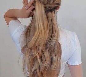 grab a silk scarf and upgrade your braid like this, Crossing hair over