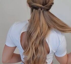 grab a silk scarf and upgrade your braid like this, Tucking hair under