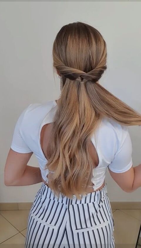 grab a silk scarf and upgrade your braid like this, Tucking hair under