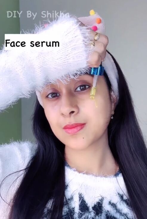 tutorial how to properly massage your face at home, Applying face serum