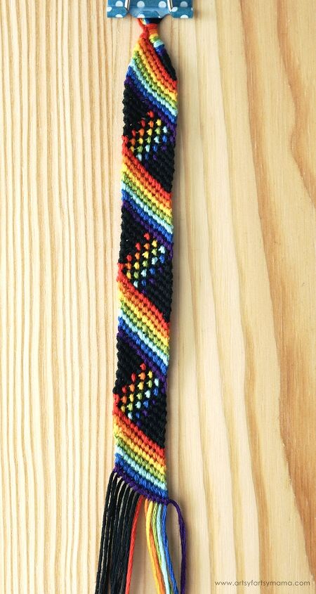 rainbow plaid friendship bracelet, Rainbow Plaid Friendship Bracelet