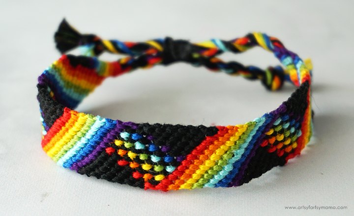 rainbow plaid friendship bracelet, Rainbow Plaid Friendship Bracelet