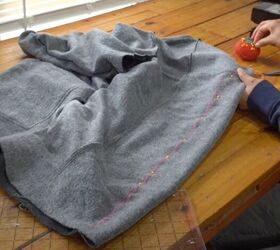 how to diy a super cozy hoodie, Back of DIY hoodie