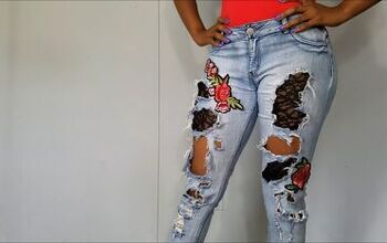 How to DIY Edgy Distressed Jeans With Patches