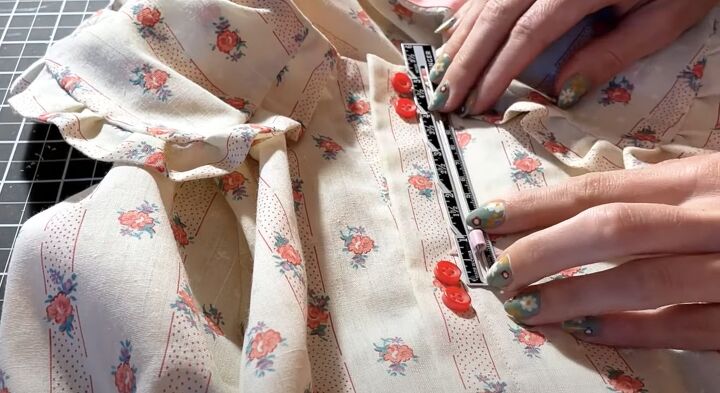 how to sew a super cute cottagecore shirt, Buttons and buttonholes