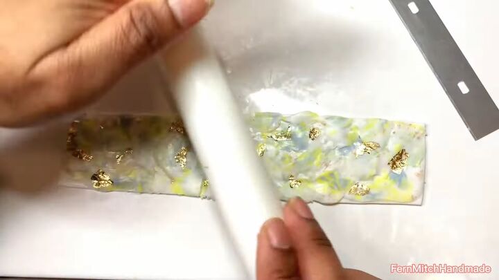 how to make pretty gold leaf marble polymer clay earrings, Rolling clay