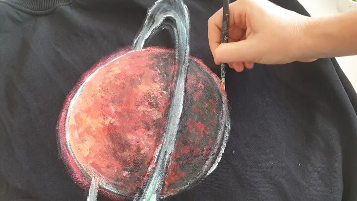 painting tutorial how to diy a cute planet sweatshirt, Painting planet