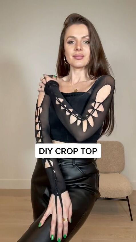 wow turn pantyhose into your next favorite top, DIY crop top from pantyhose