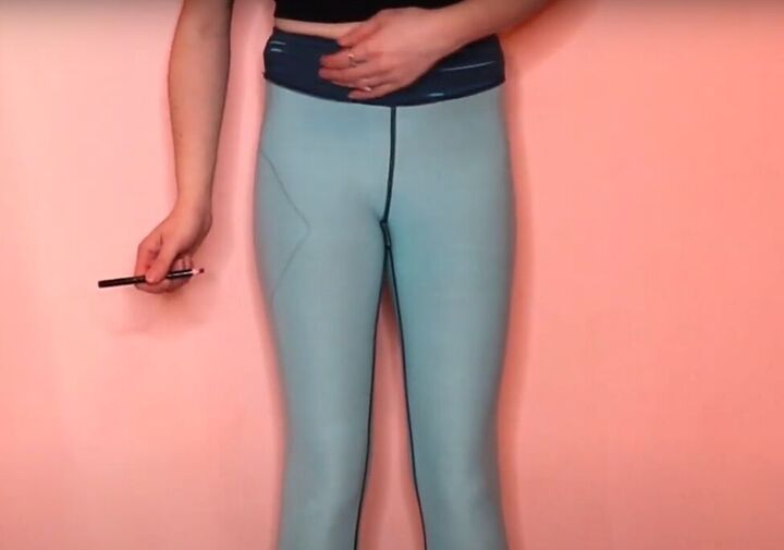 how to diy awesome cut out leggings or tights, Marking leggings