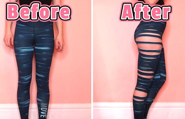 how to diy awesome cut out leggings or tights, Side slit cut out tights or leggings
