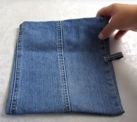 how to diy a small denim purse from old jeans, Attaching belt loop