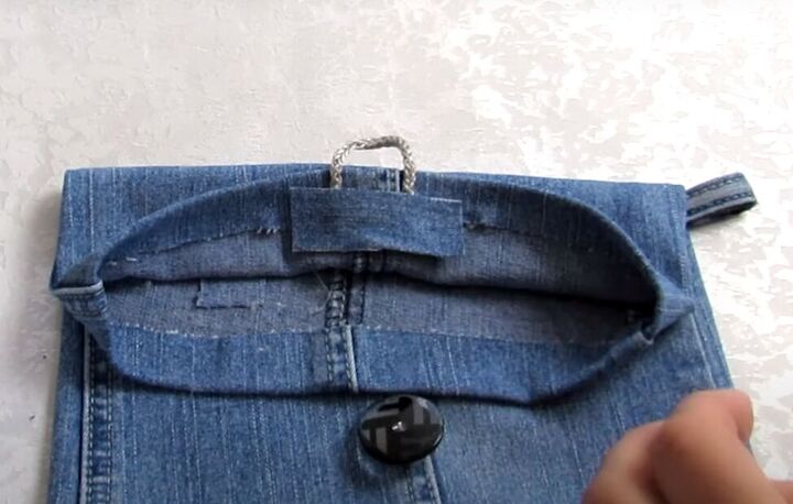 how to diy a small denim purse from old jeans, Cutting rectangle
