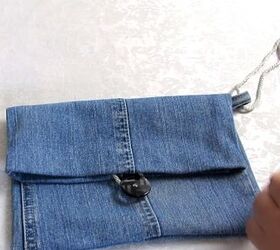 how to diy a small denim purse from old jeans, Making wristband