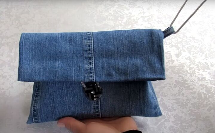 how to diy a small denim purse from old jeans, DIY upcycled jeans denim bag