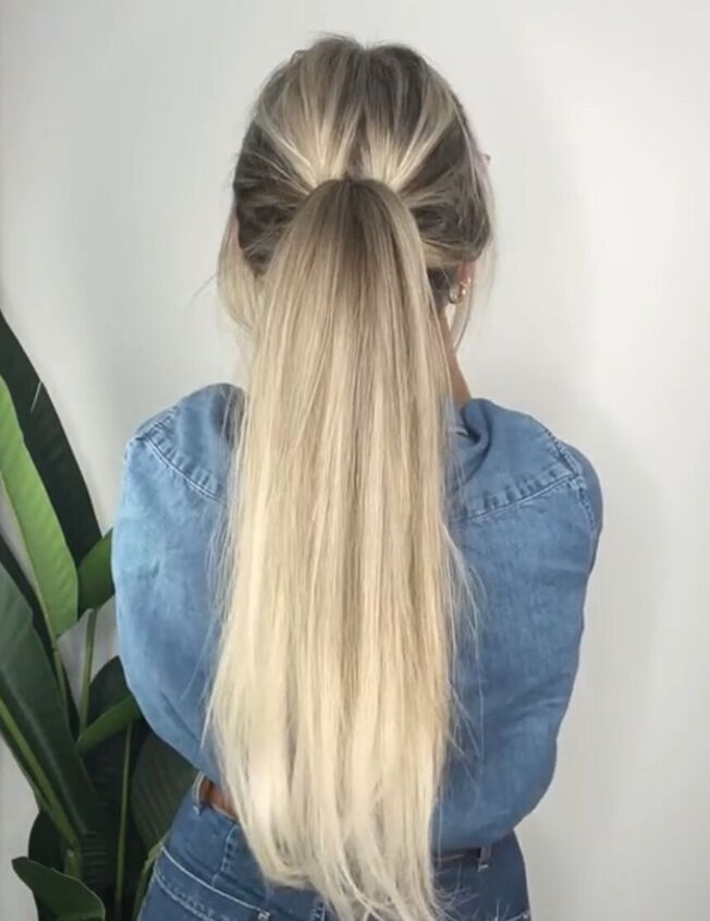 lift and lengthen your ponytail, TikTok ponytail hack