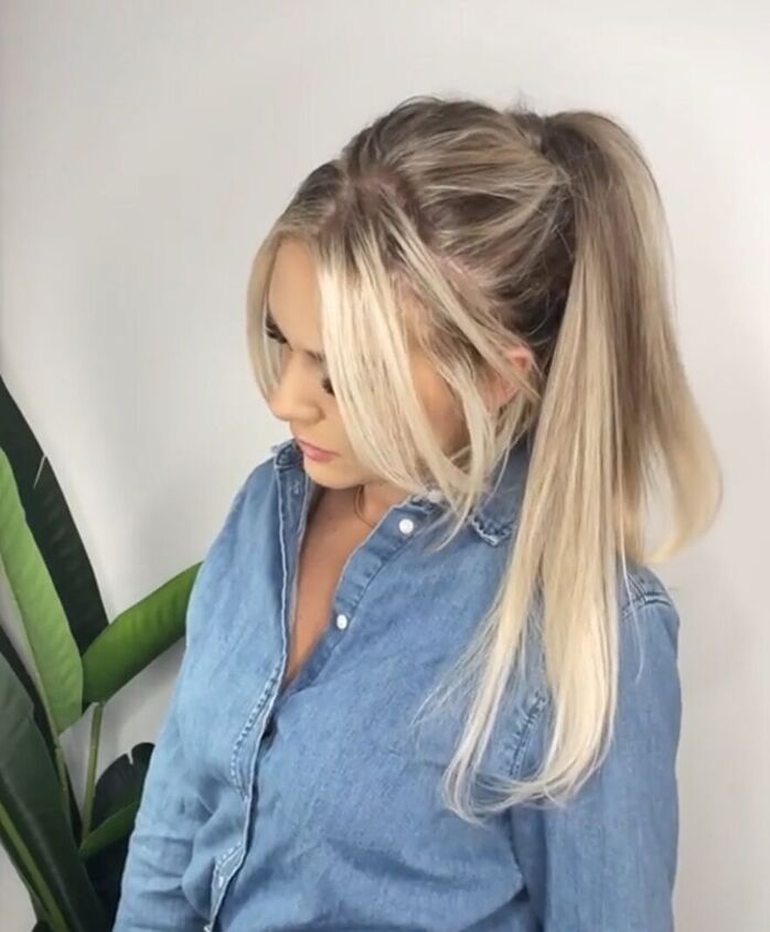 lift and lengthen your ponytail, TikTok ponytail hack