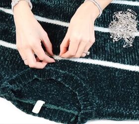 alexander wang dupe how to diy a cute safety pin sweater, Making X with safety pins