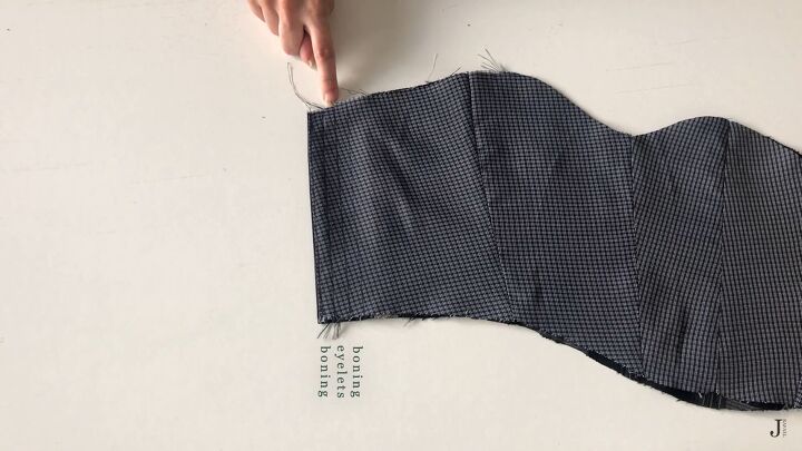 sewing tutorial how to make a corset belt, Making place for eyelet holes
