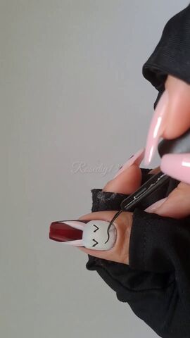how to diy cute rabbit nail art, Drawing smile