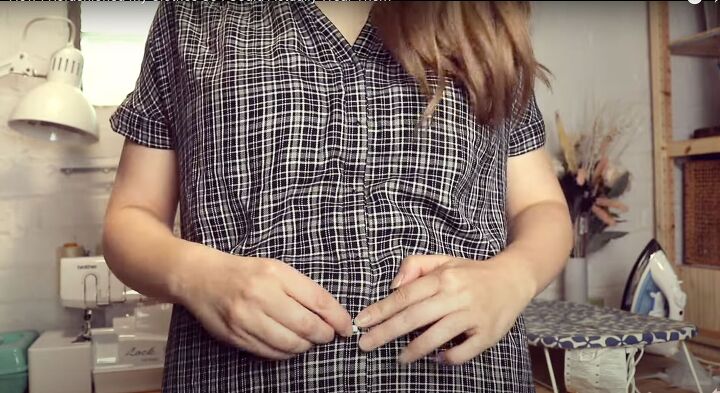 button down dress to cute crop top tutorial