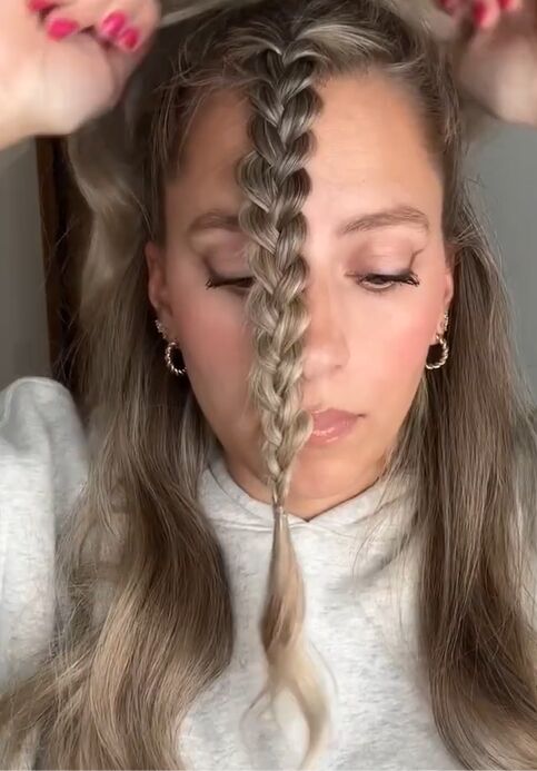 easy faux dutch braid tutorial, Securing end