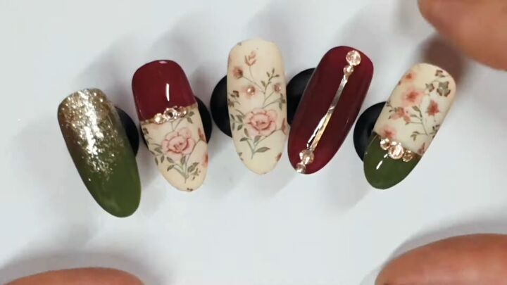 how to diy cute floral spring nails, DIY floral spring nails
