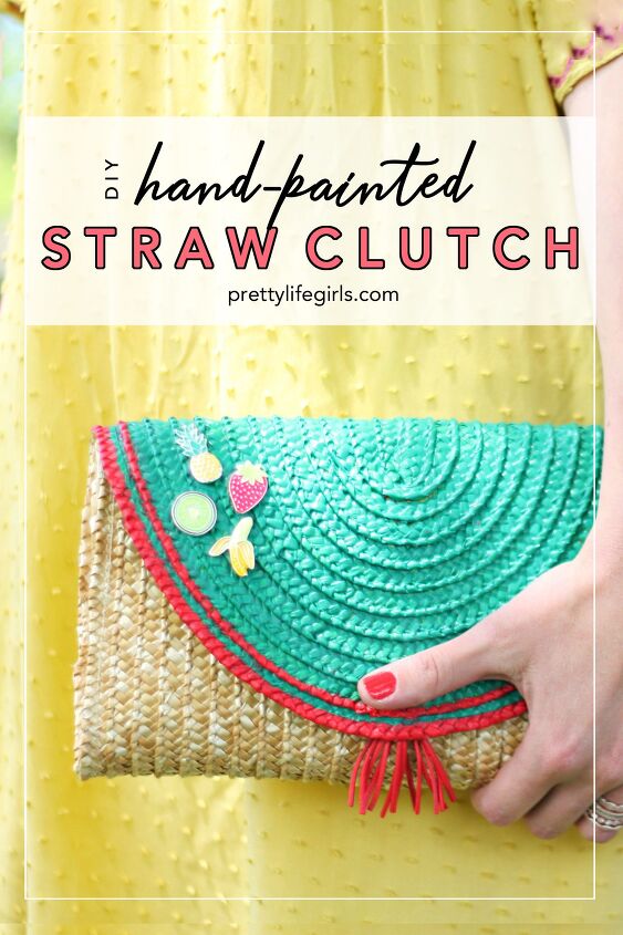 tutorial how to make a hand painted straw clutch