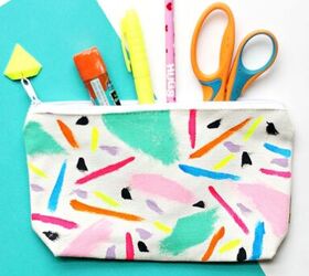 DIY Abstract Zipper Pouches