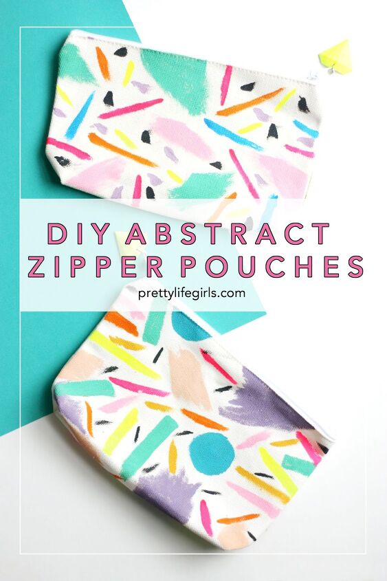 diy abstract zipper pouches