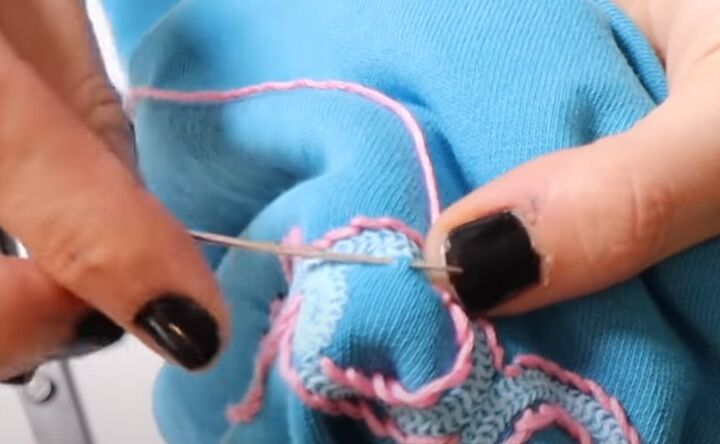 how to diy a cute embroidered hoodie for spring, Outline stitch