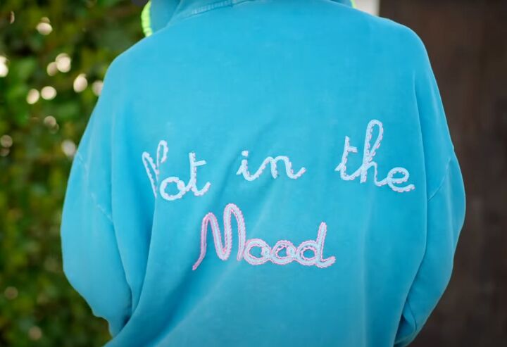 how to diy a cute embroidered hoodie for spring, DIY spring hoodie