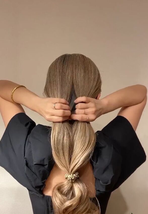 follow this tutorial for a princess braid, Splitting hair