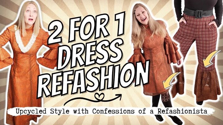 Thrift Flip Tutorial: How to DIY a Dress and Cute Lace Bell Bottoms | Upstyle Thrift Flip Tutorial: How to DIY a Dress and Cute Lace Bell Bottoms | Upstyle