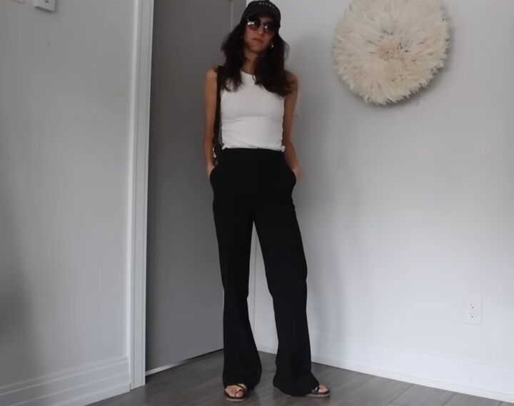 how to shop your closet 19 ways to style black pants, Minimal summer style