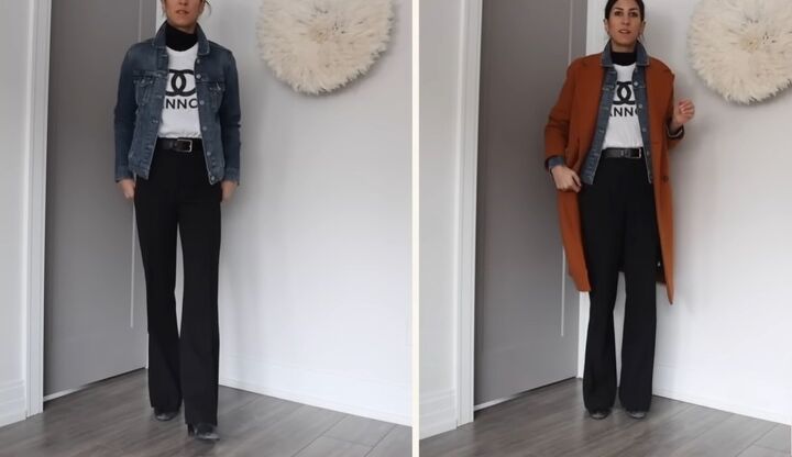 how to shop your closet 19 ways to style black pants, Outwear