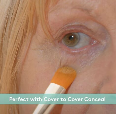 skin unifying makeup tutorial for women over 50, Applying concealer