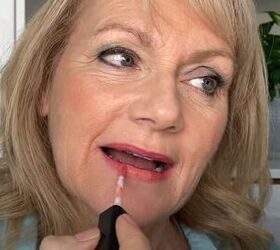 spring makeup tutorial an easy look for older women, Adding lip makeup