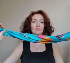 3 fun ways to wear a silk scarf on the neck, Twisting scarf
