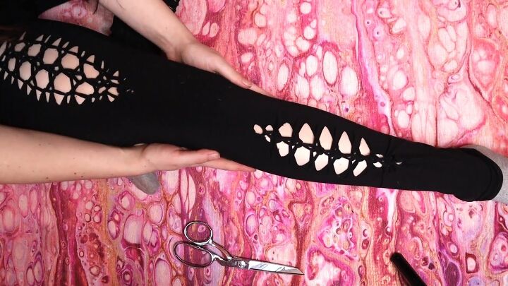 sexy woven leggings in 3 ways diy tutorial, Design 1 Twisted weave leggings