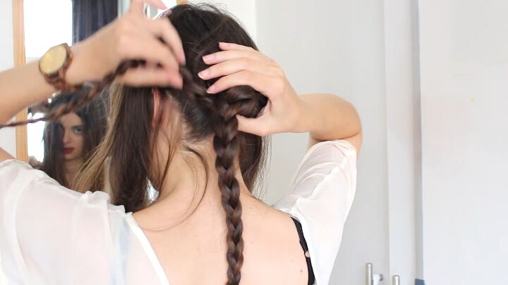 easy jane eyre inspired victorian hairstyle tutorial, Wrapping braid