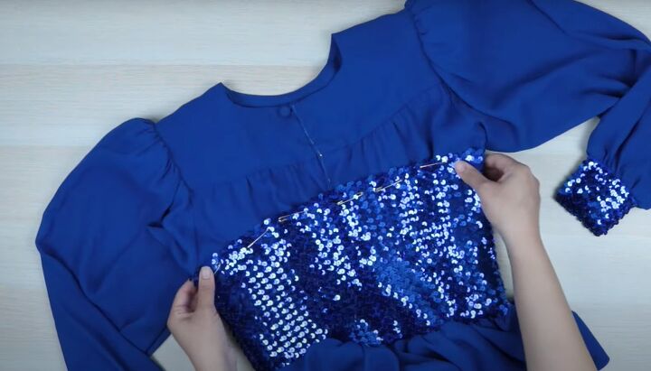 how to upcycle a dress into a cute peplum top, Joining peplum and bodice